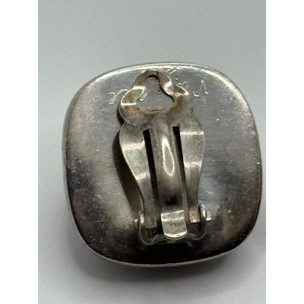 2001 Steve Vaubel Sterling Silver‎ Glass Clip On Earrings